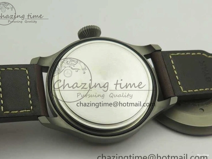 MIROTIME 0228 Big Pilot IW501004 Titanium ZF 1:1 Best Edition Black Dial On Brown Leather Strap A ZeroBulk 7212